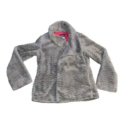 Patagonia Pelage Jacket Women XS Gray Faux Fur Fleece Full Zip Great Condition.