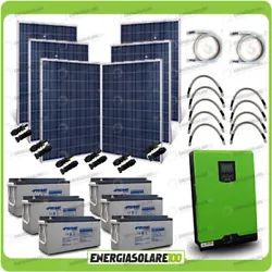 6 x Batterie AGM 12V 150Ah. Capacité Nominal Batterie (Ah) 150AH. 1 Inverter ibrido Solare Fotovoltaico Edison30 3KW...