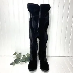 Marc Fisher Over The Knee Boots. Velvet is is great condition. Back tie detail. Small zipper along the ankle for ease...