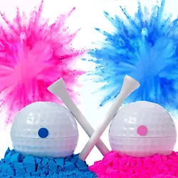 Gender Reveal Exploding Golf Balls - Boy or Girl Baby Revealing Party Supplies Exploding Powder Golf Balls. Gender...