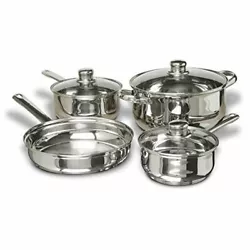 Import cookware. Cookware Set. Concord 7 Piece Stainless Steel. Stainless steel 3 ply bottom with aluminum center for...