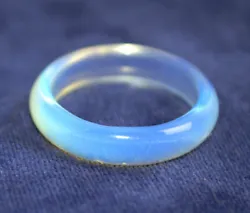 Ring in natural moonstone, opalite - solid gemstone band. Moonstone is a stone that you should have if you wish to...