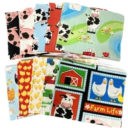 Super cute farm printed fabric for quilting or other crafting projects. 10 pieces total. 