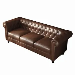 Finished with beautifully turned legs, our sofa provides an elegant touch to any room. 【High Quality PU Leather...