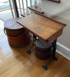 This is a beautiful antique miniature school desk. Likely a salesman’s sample, but would be great for dolls or...