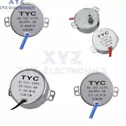 1 x Pro TYC 50 12V 4W 50/60Hz Synchronous Motor 5/6RPM CW CCW Microwave Turntable. This is AC synchr onous motor TYC AC...