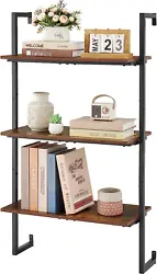 【Space Saving】This 3 tier Large ladder shelf features a wall-mounted design, large storage space.Size: 11.61