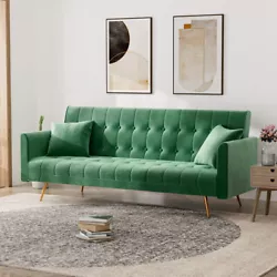 Velvet: The surface of this sofa is made of soft velvet, giving you a pleasant feeling.This folding sofa does not...
