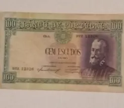 Billet 100 Escudos Portugal 1950 Circulé En Bon État.