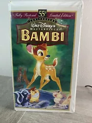 Bambi: 55th Anniversary Walt Disneys Masterpiece (VHS, Limited Edition). Case has flawsTape is perfect