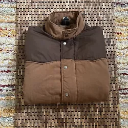 PATAGONIA Puffer Shirt Chore Jacket Full Zip Snap Tan Brown Men’s Size Medium M