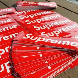 Dimensions: 8 inches by 2.25 inchesThis Supreme skateboard sticker features the iconic red box logo design that is...