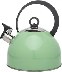 Studio by Godinger sleek and classic stovetop tea kettle will boil hot water for tea or coffee. Fresh Mint color adds a...