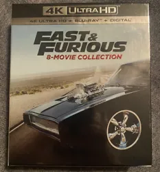 Fast & Furious: 8-Movie Collection 4k Ultra HD + Blu-Ray + Digital New Sealed.