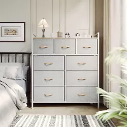 LARGE STORAGE CAPACITY-9-Drawer dresser conveniently organizes your clothes, scarves, socks, T-shirts, pants,...