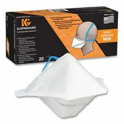 Explanation: The KleenGuard N95 Particulate Respirator is made in the USA by Kimberly-Clark. It features a flat-fold...