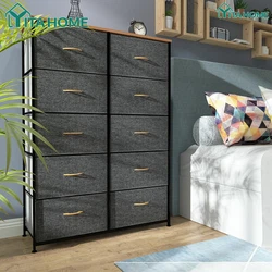 4/5 Drawer Tall Dresser. 10 Drawer Fabric Dresser. Rustic Brown Drawer Dresser. 10-Drawers Dresser Fabric. HIGH...