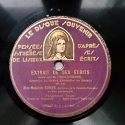 Pensées de Sainte Thérèse de Lisieux. Madeleine Renaud Sur disque 78 TOURS Polydor France 1 (25 cm). _gsrx_vers_1436...