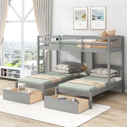 Combined with one full bed and two twin beds, this triple bed is perfect for your family or spontaneous sleepover...
