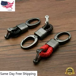 Car Key Holder Key Rings Key Chain Hand Woven Horseshoe Buckle Keychain Car Keyring Gift Creative Auto Accessories.