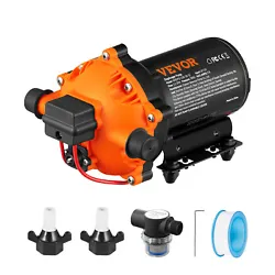 VEVOR 12V Diaphragm Pump for All Your Water Demands. Whether youre on the go in your RV/boat or working on your farm....