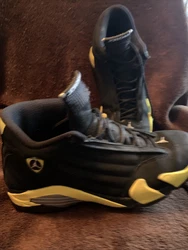 Nike Air Jordan 14 XIV Retro Thunder 487471-070 Yellow Black Lightning OG 11.5. No box . Pre-owned