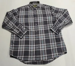 Cabelas Mens Flannel Shirt Blue Gray Plaid Size Large EUC. Please check the pictures before buying. This item will ship...