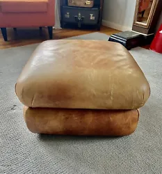 Vintage George smith Leather ottoman 24”x24” With Recessed Casters. Beautiful original condition with some...