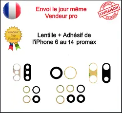 Lentille en Verre Appareil Photo + Adhésif Iphone 6 6+ 6s 6s+ 7 7+ 8 8+ SE2020 X XR XS XSM 11 11 Pro 11 Pro Max. 1 lot...