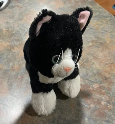 BUILD A BEAR Promise Pets TUXEDO CAT Black White PLUSH STUFFED. Sound box battery is dead. Excellent condition from a...