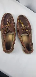 Sperry Top Sider Mens 8 Deck Boat Shoes Slip On Loafers Brown Leather.