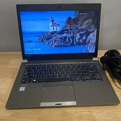Hard Drive: 256GB SSD. TOSHIBA PORTEGE LAPTOP. Ram: 8GB RAM. TOSHIBA ADAPTER. Built in Ethernet Port. Screen: 14