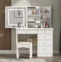 Large Vanity Table Set Makeup Vanity Dressing Table. EASY TO ASSEMBLE - This vanity desk is easy to set up. The...
