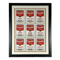 This is a mint museum print of Andy Warhols famous Campbells soup cans.