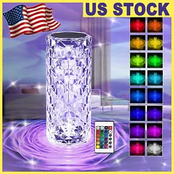 It’s 16 color changing light modes with rose shade, couples with crystal body can create different atmosphere and...