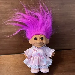Vintage Russ SWEET SIXTEEN Troll Bright Pink Hair And Light Pink Dress!. Gently played with condition. No stains- rips...
