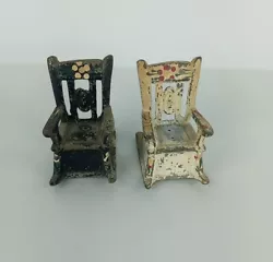 Vintage Metal Handpainted Rocking Chairs Salt & Pepper Shakers.