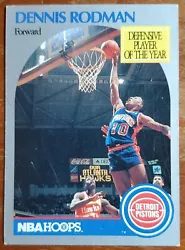 1989-90 NBA Hoops Dennis Rodman Basketball Card #109. Condition is 