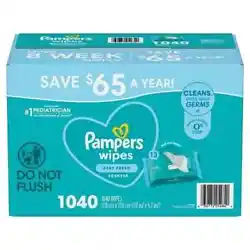 Pampers Scented Baby Wipes, Baby Fresh (1,040 Count) Pampers Baby Fresh wipes clean from top to bottoms and are 4X...