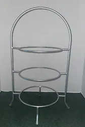 3 Tier Dessert Plate Stand Server Holder Pie Cooling Rack 20”x13” Silver EUC. Lovely centerpiece for your table....