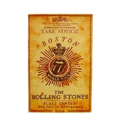 This is an uncommon poster featuring the Rolling Stones from their 2002 Boston, Massachusetts concert. Dont miss out on...