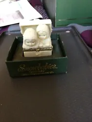 Dept 56 Snowbabies Bisque Porcelain Hinged Trinket Box Surprise.