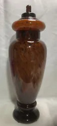 MCM Italy Genie Bottle Brown Tortoise Glass Decanter-17”