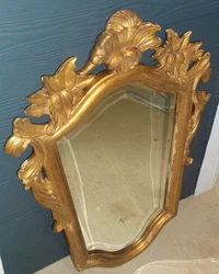 Up for your consideration is this antique Italian Florentine style decorator beveled wall mirror. The beveled mirror...