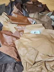 You will receive 8+ lbs of mixed Brown high grade leather remnants. See pics! With free shipping! Thanks!