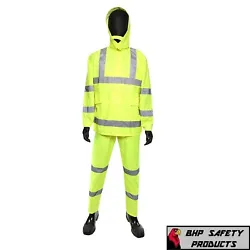 This ANSI CLASS III Certified 3 piece High-Visibility Rainsuit is made from PolyOxford material specially treated with...