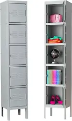 1/2/3/4/5 Tier shelf locker organizer cabinet provide enough space. Number of Shelves 5. Locker for security & Combo...