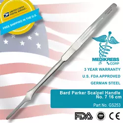 Bard Parker Scalpel Handle No. 7 16 cm. Product: Scalpel Handle. Size: 16 cm Author: Bard Parker. Handle Type: Flat...