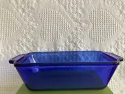 Anchor Hocking Ovenware Loaf Pan Bread Cobalt Blue Dish Baking 1.5 Qt Vintage. This dish is in really nice shape there...