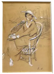 EDOUARD VUILLARD 1868 - 1940. Dessin avec rehaut de blanc et une pointe de sanguine.